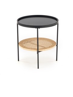 Bout de canapé rond noir et...