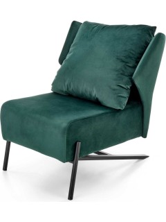 Fauteuil velours vert et...