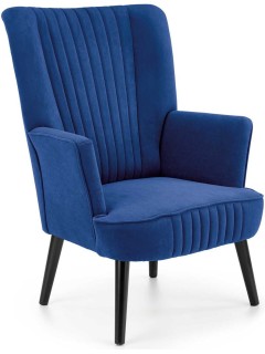 Fauteuil velours bleu et...