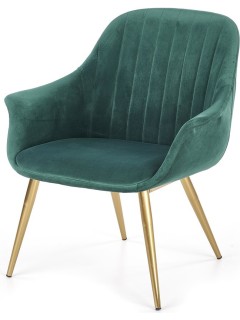 Fauteuil velours vert et...