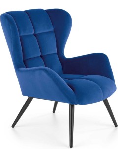 Fauteuil velours bleu et...