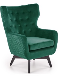 Fauteuil velours vert et...