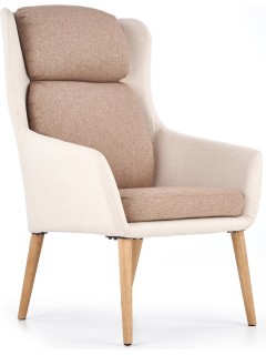 Fauteuil beige - blanc et...