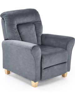 Fauteuil tissu gris et bois...
