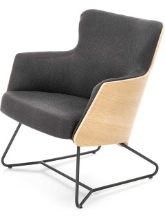 Fauteuil tissu gris - bois...