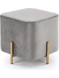 Pouf design gris et doré...