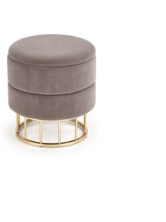 Pouf design métal gris et...