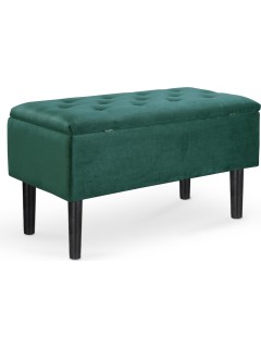 Pouf design vert et pieds...
