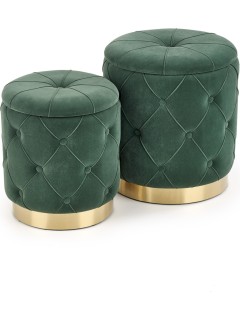 Pouf design métal vert et...
