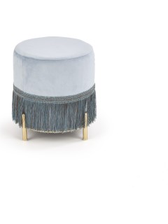 Pouf design métal bleu et...