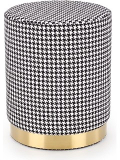 Pouf design damier et doré...