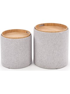 Pouf design bois clair et...