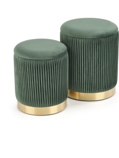 Pouf design métal vert et...