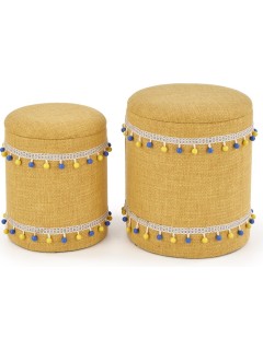 Pouf design jaune H37/44 cm...