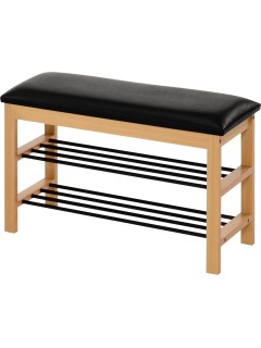 Banc eco-cuir marron et...