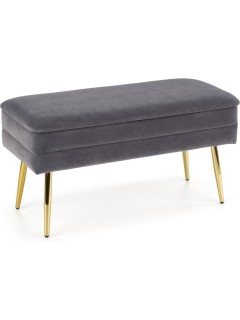 Banc design gris pieds doré...