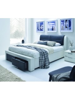 Lit double blanc et noir...