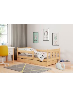 Lit simple design bois...