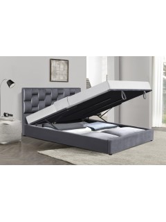 Lit coffre design gris l160...