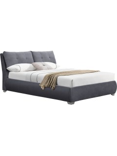 Lit coffre double gris l175...