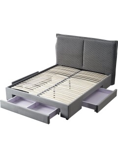 Lit double design gris...