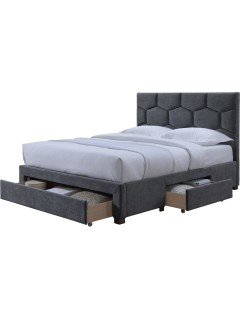 Lit double design bois...