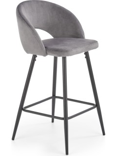 Tabouret de bar tissu gris...