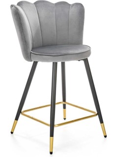 Tabouret de bar tissu gris...