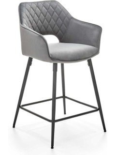 Tabouret de bar tissu gris...