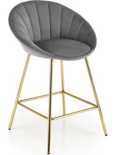 Tabouret de bar tissu gris...