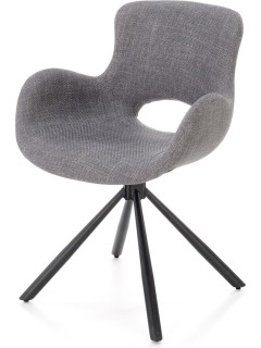 Chaise design tissu gris et...