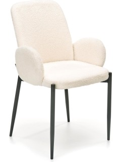 Chaise design tissu beige...