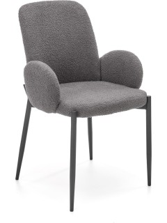 Chaise design tissu gris et...