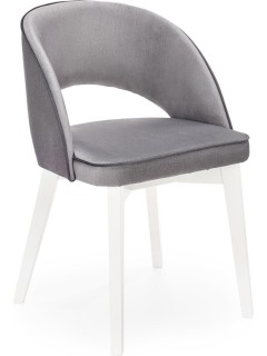 Chaise design tissu gris et...