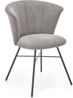 Chaise design tissu gris et...
