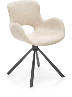 Chaise design tissu beige...