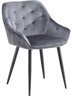 Chaise design tissu gris et...
