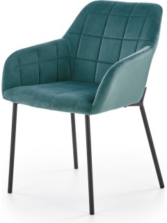 Chaise design tissu vert et...