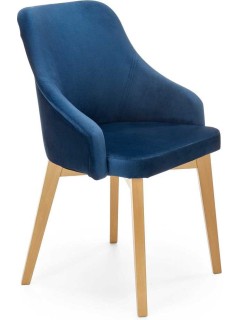 Chaise design tissu bleu et...