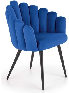 Chaise design tissu bleu et...