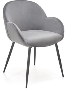 Chaise tissu gris et pieds...