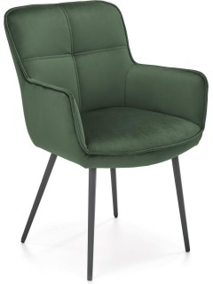 Chaise design tissu vert et...
