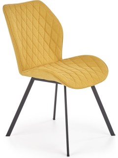 Chaise design tissu jaune...