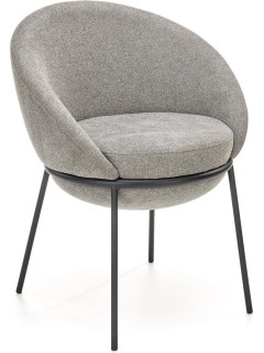 Chaise design tissu gris et...