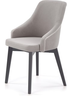 Chaise design tissu gris et...