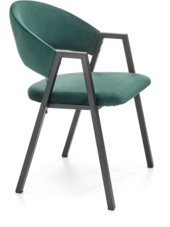 Chaise design tissu vert et...