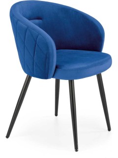 Chaise design tissu bleu et...