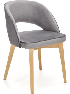 Chaise design tissu gris et...