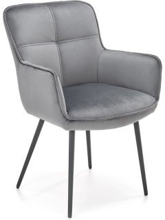 Chaise design tissu gris et...