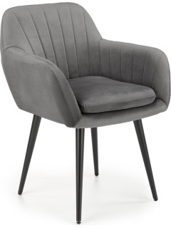 Chaise design en tissu gris...